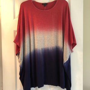 Lane Bryant top in red gray and blue